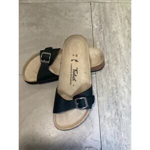 Birkenstock Tula Women's Buckle Sandals Size 5 Black Leather One Strap